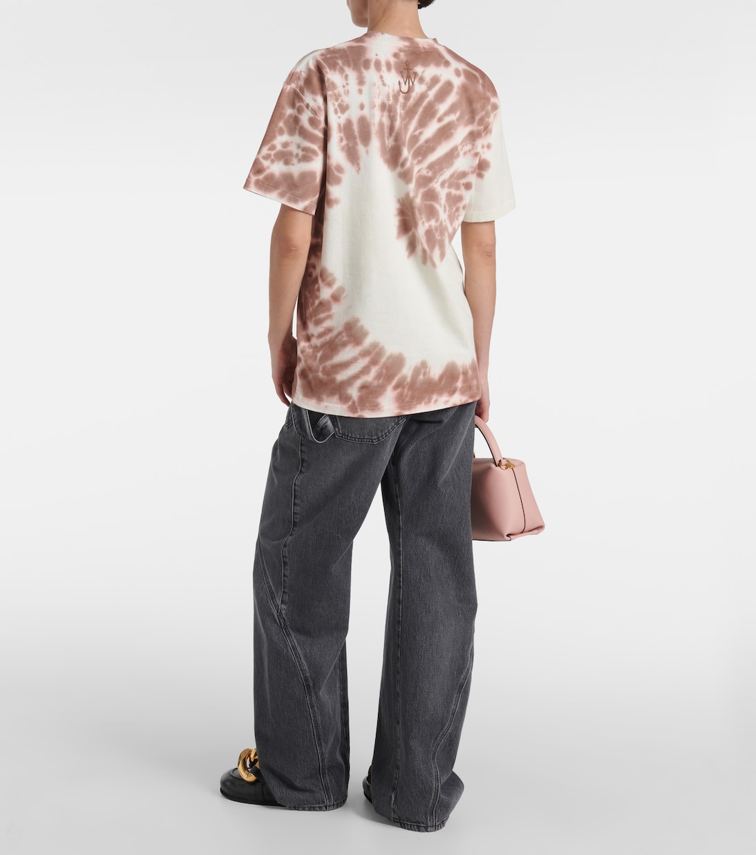 T-shirt in jersey di cotone tie-dye con stampa | JW Anderson