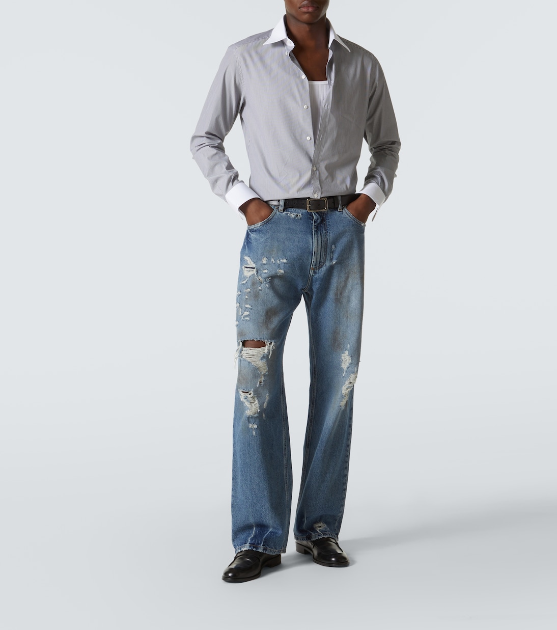 Camicia in popeline di cotone a righe | Dolce&Gabbana
