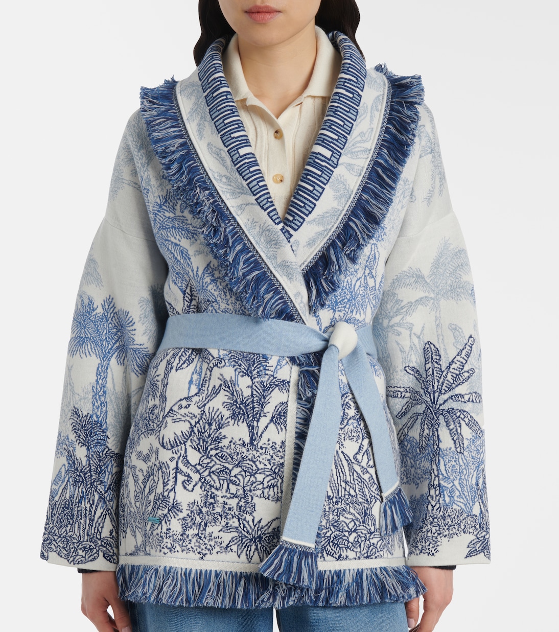 Cardigan Jungle Toile De Jouy in jacquard | Alanui