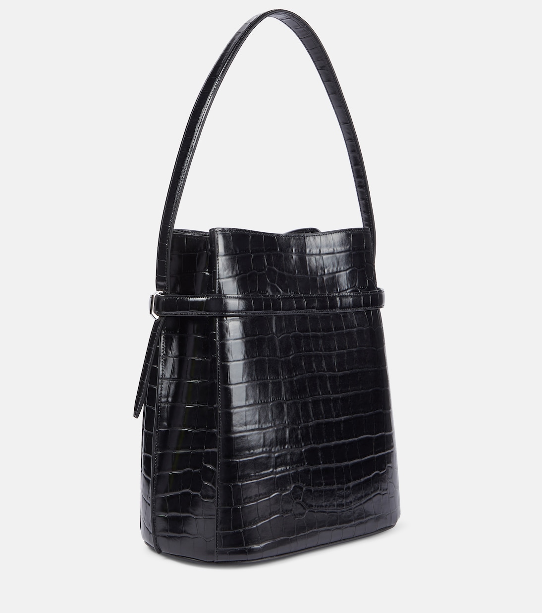 Belted Medium croc-effect leather tote bag | Toteme