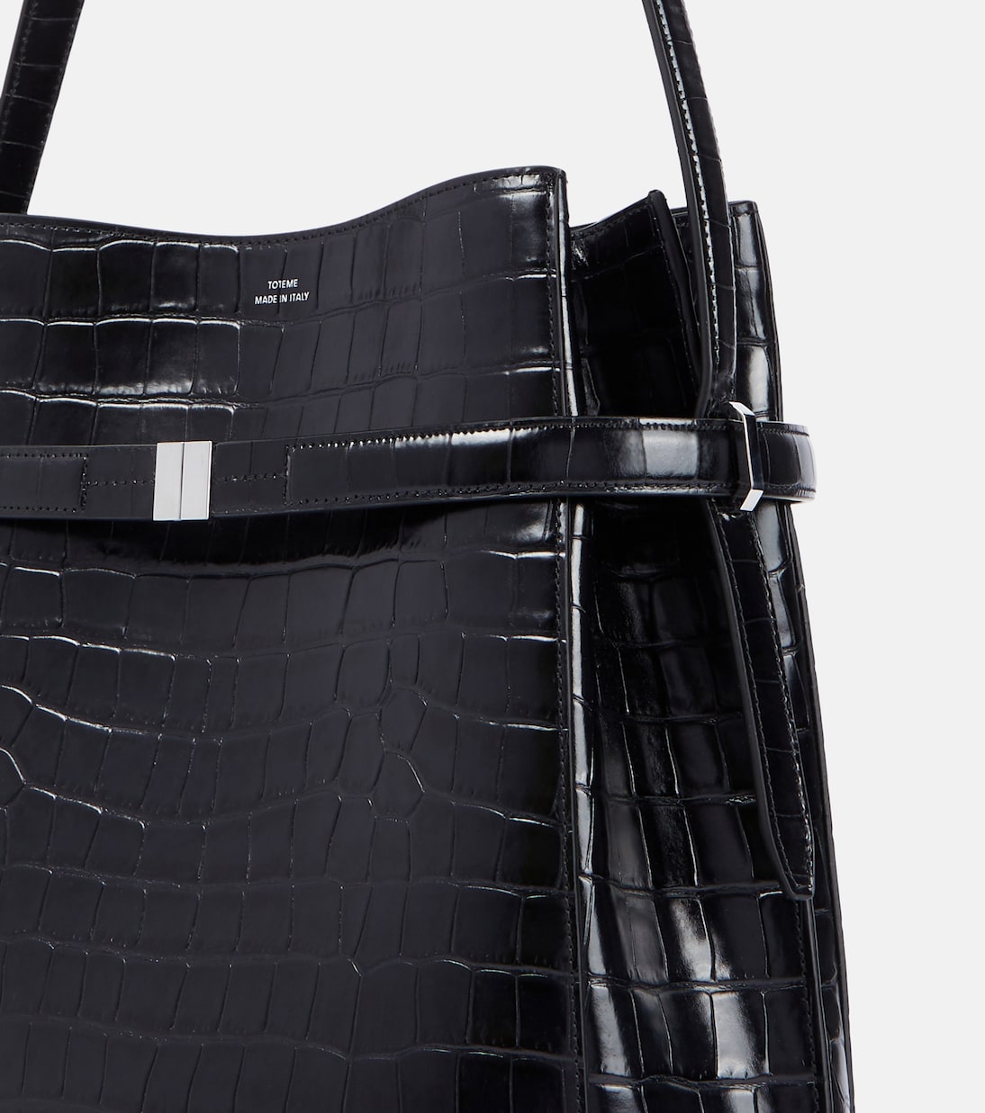 Belted Medium croc-effect leather tote bag | Toteme