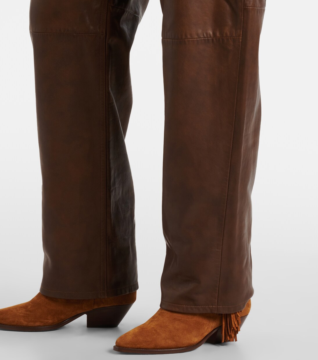 Weite High-Rise-Hose Breydi aus Leder | Isabel Marant