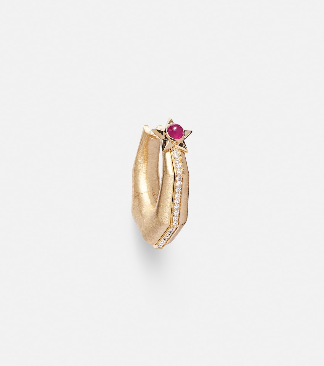 Boucle d'oreille unique Baba Medium en or 18 ct, diamants et rubis | Marie Lichtenberg