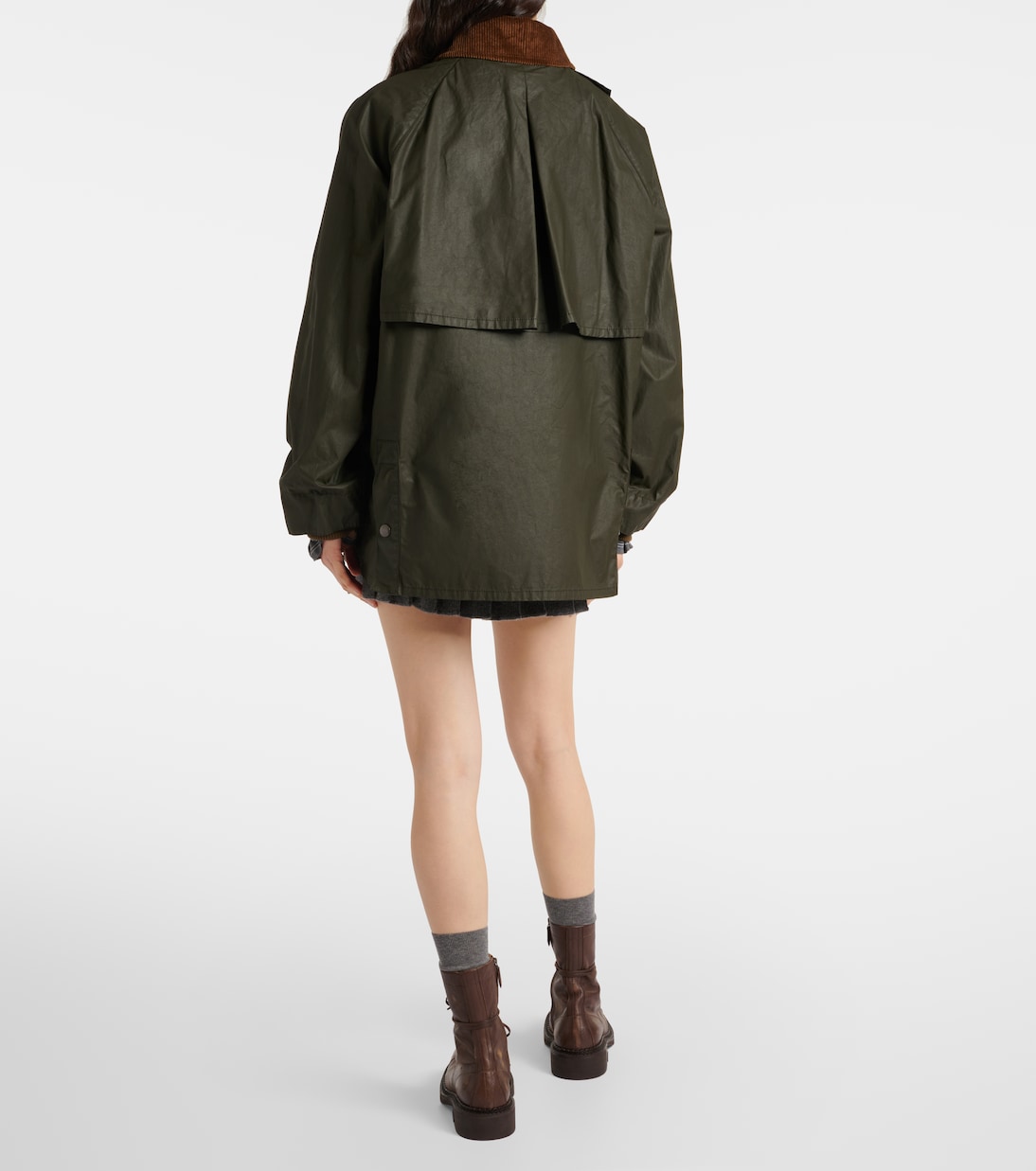 Corduroy-trimmed poplin jacket | Miu Miu