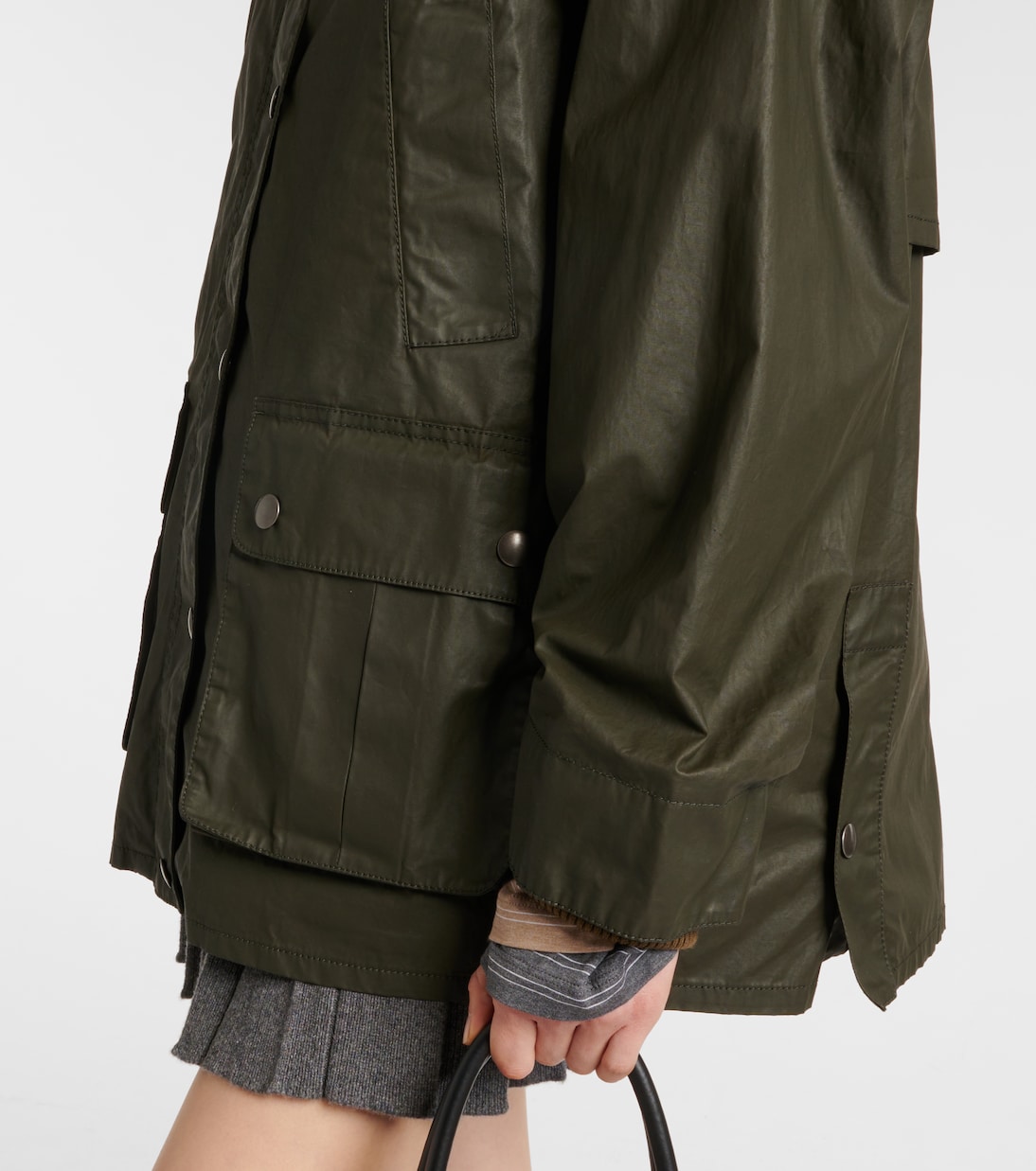 Corduroy-trimmed poplin jacket | Miu Miu