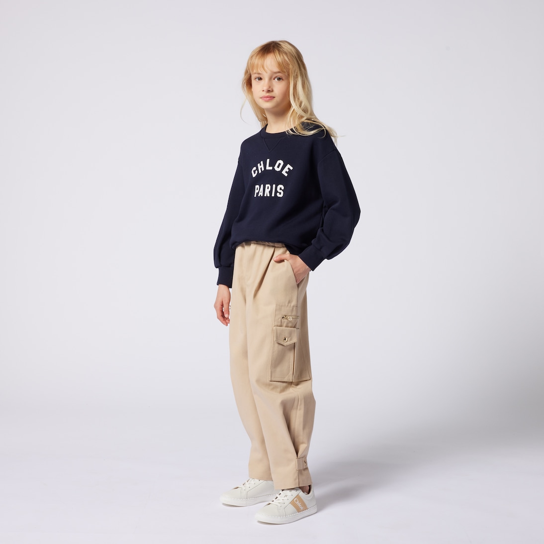 in pile di cotone con logo | Chloé Kids