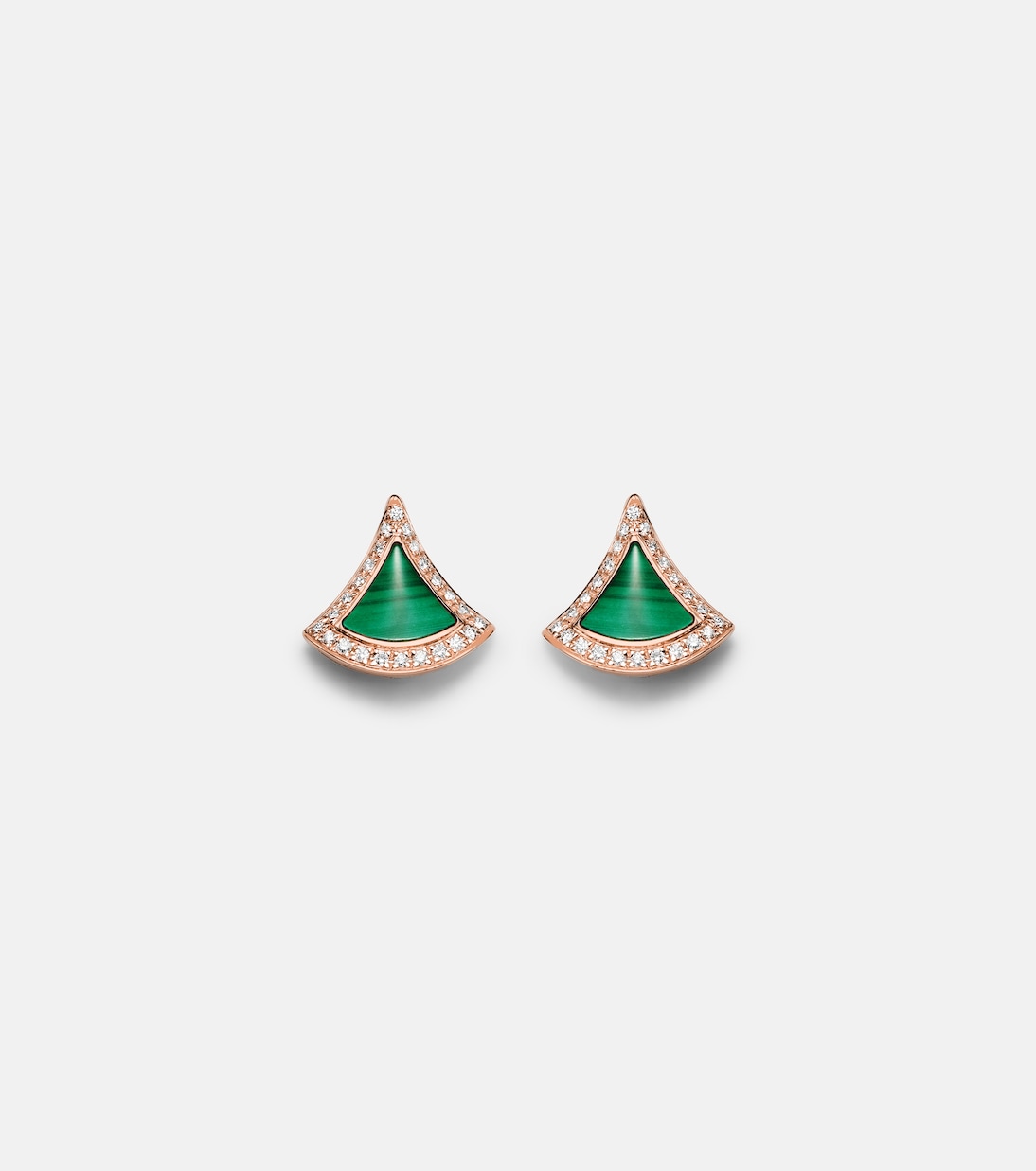 Boucles d'oreilles Divas' Dream en or rose 18 ct, malachite et diamants | Bvlgari