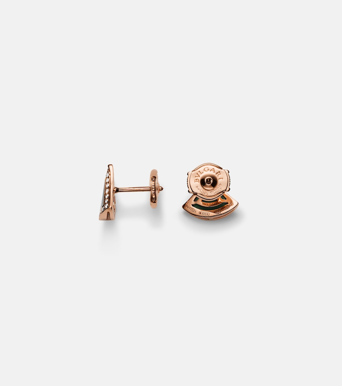 Boucles d'oreilles Divas' Dream en or rose 18 ct, malachite et diamants | Bvlgari