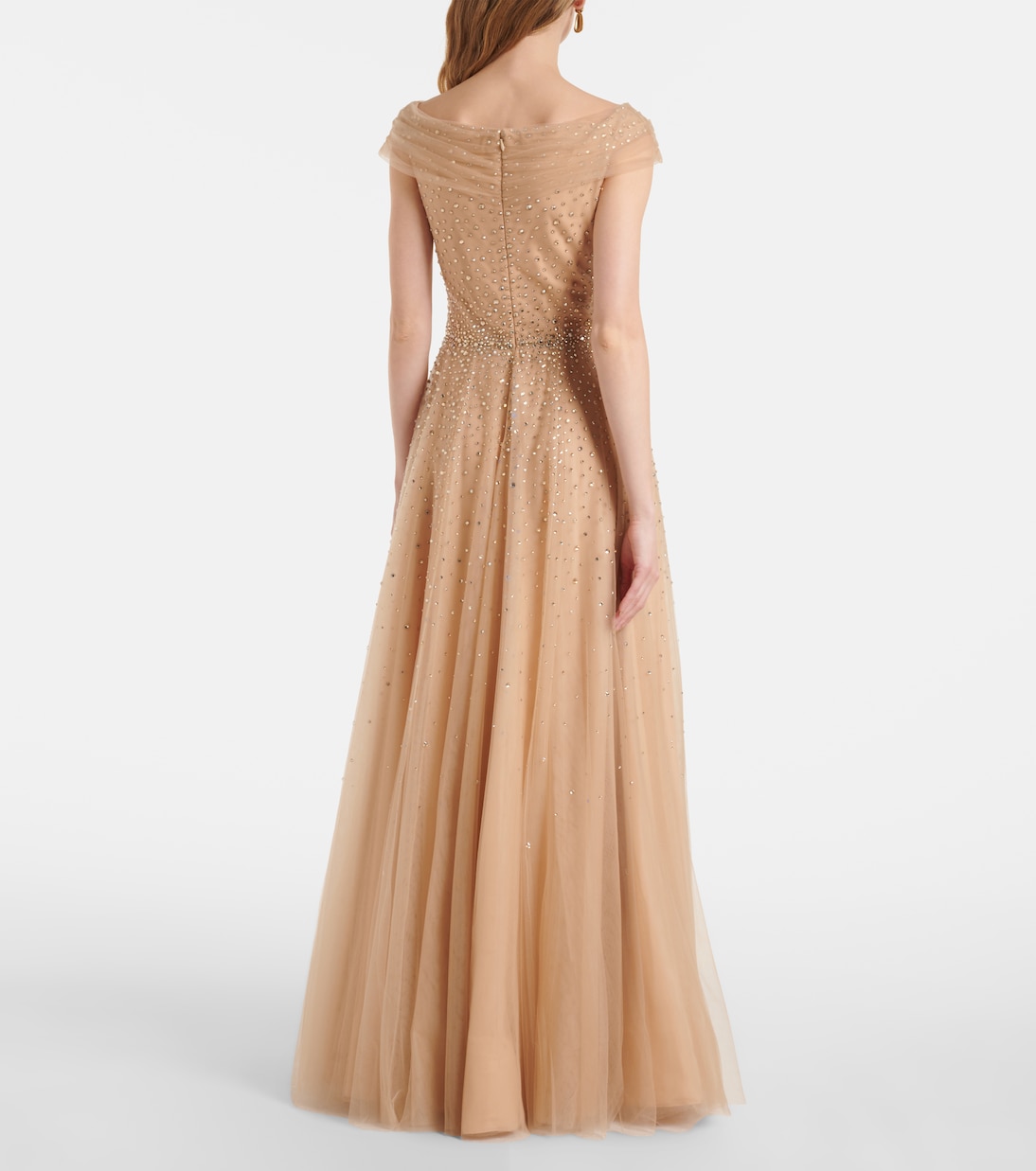 Abito lungo Shayla in tulle con cristalli | Jenny Packham