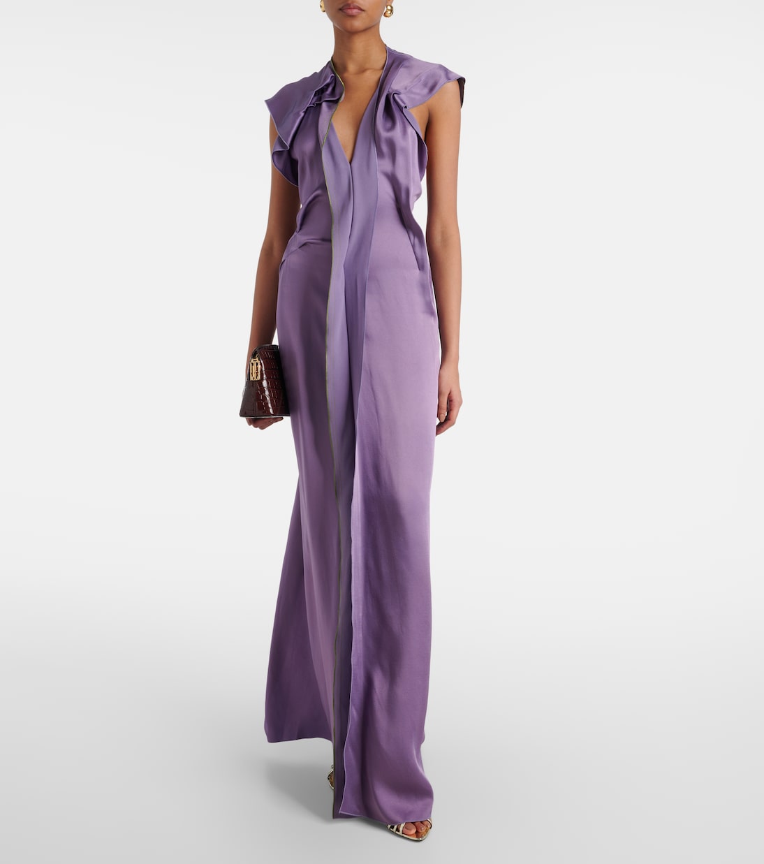 Abito lungo in raso | Victoria Beckham