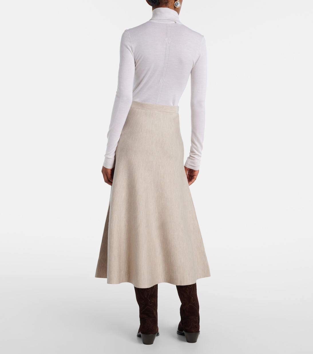 Falda midi Freddie de lana, cachemir y seda | Gabriela Hearst