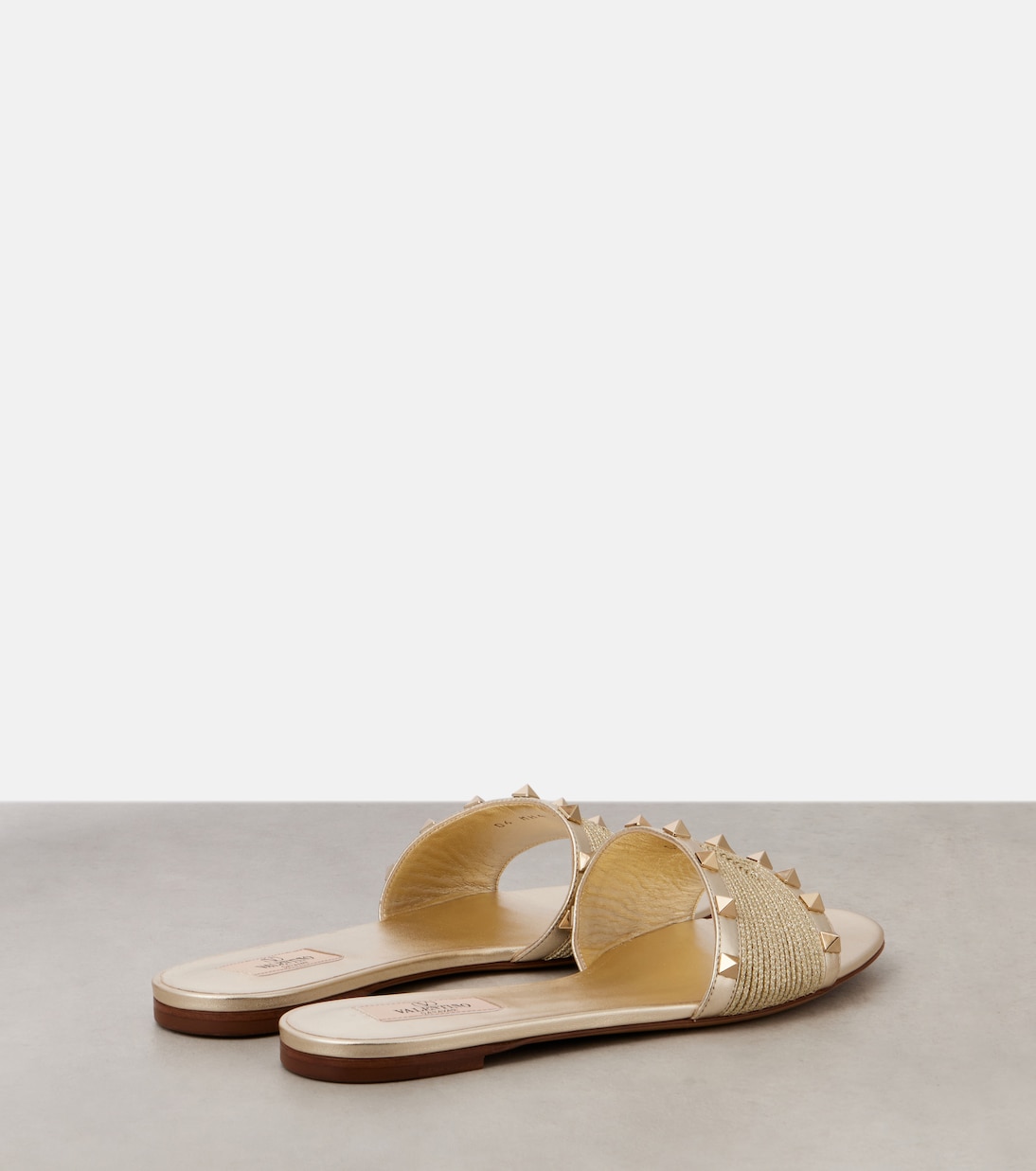 Scarpe comode Valentino Garavani con dettagli Rockstud in pelle metallizzata