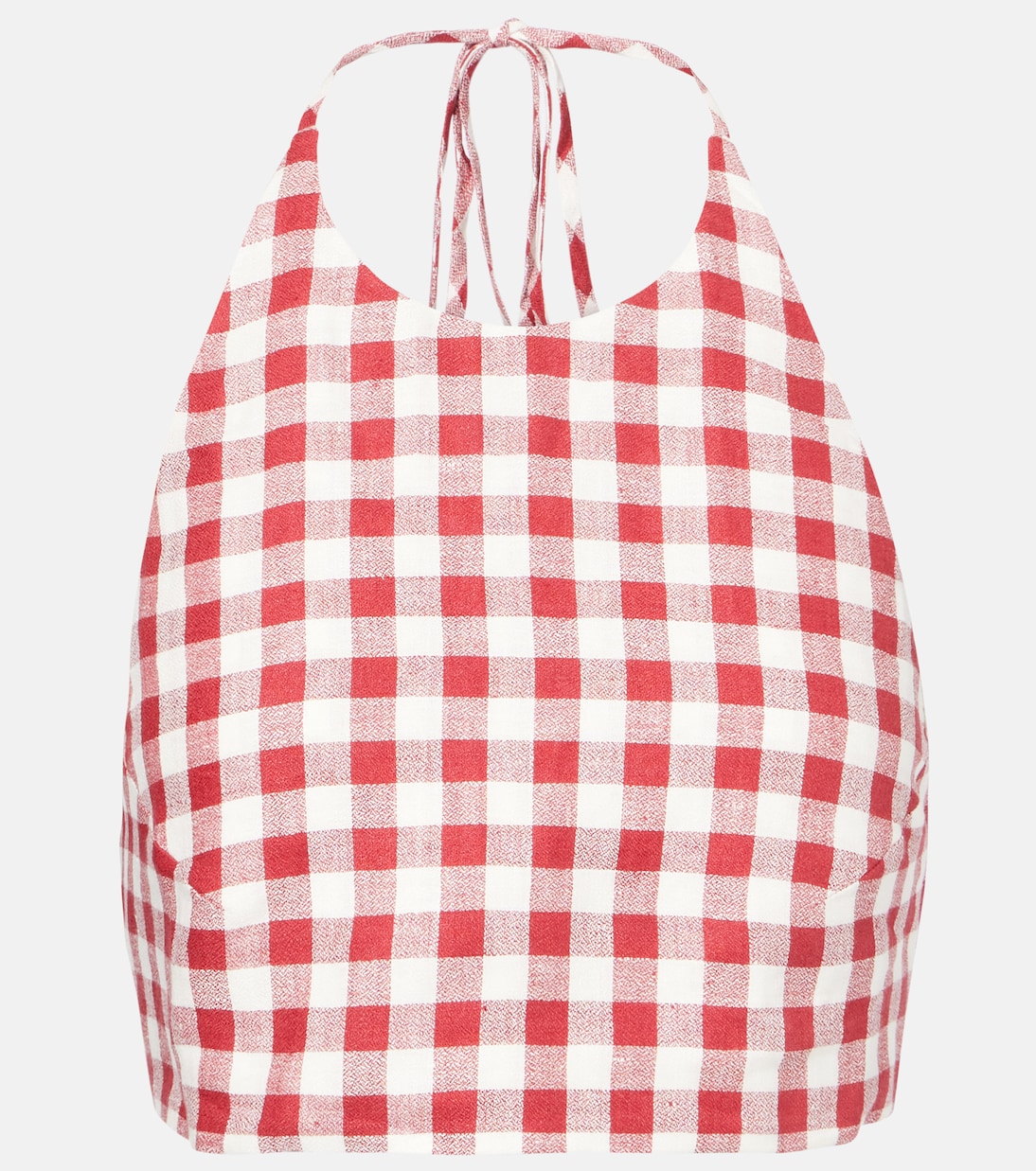 Marseille gingham linen crop top | Asceno