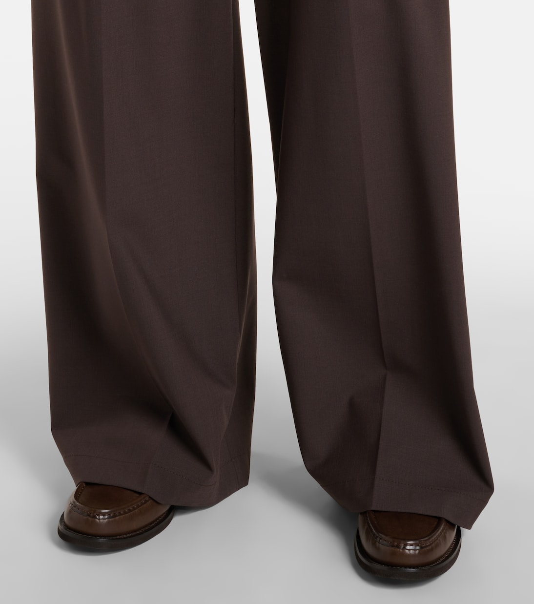 Wool-blend high-rise wide-leg pants | Brunello Cucinelli