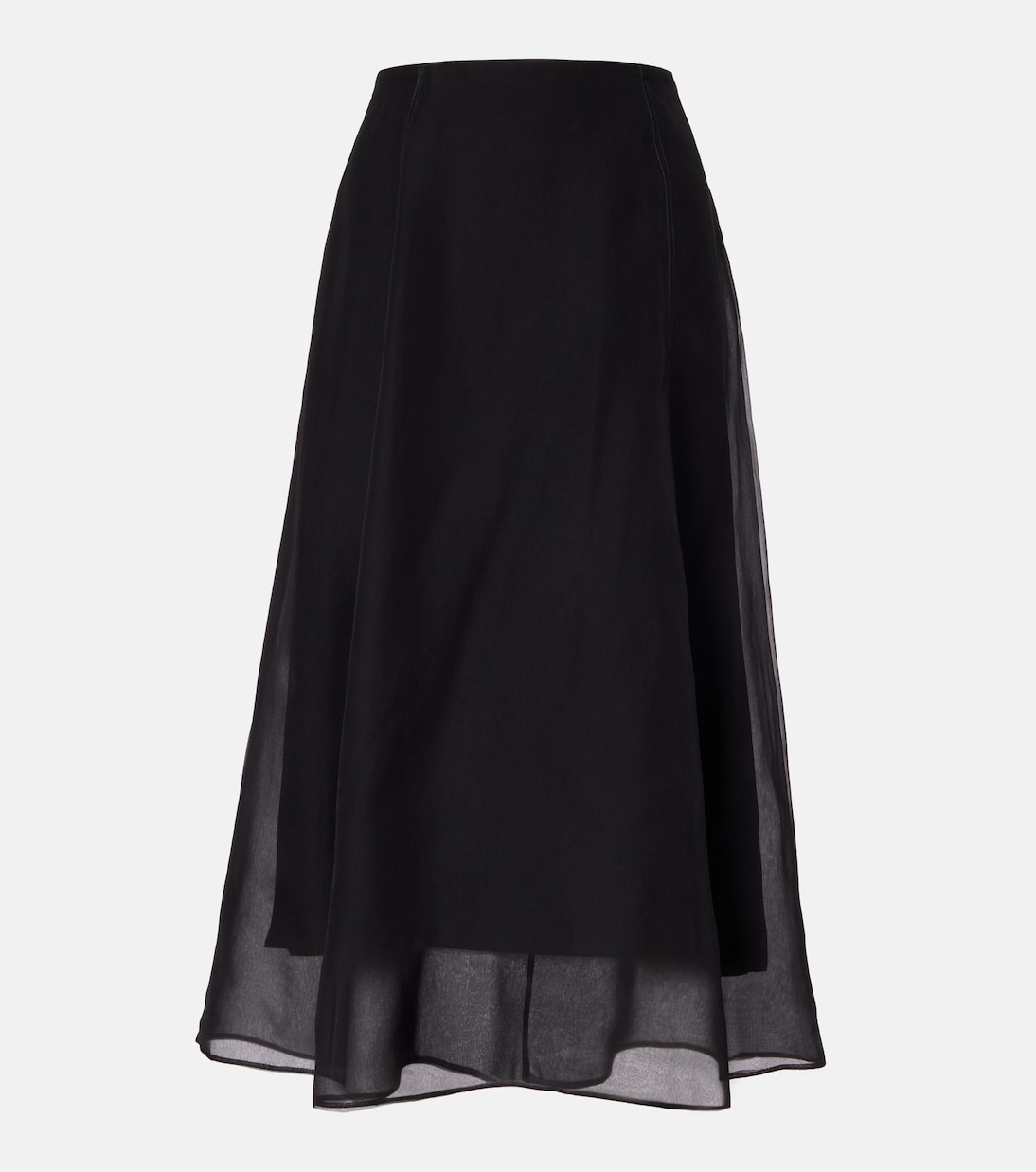Silk organza midi skirt | Brunello Cucinelli
