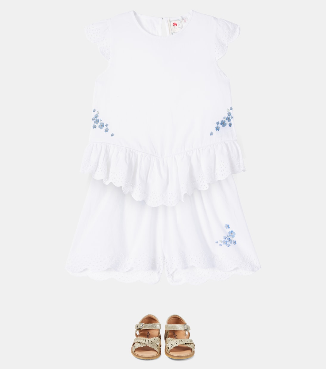 Floral ruffled cotton shorts | Konges Sløjd