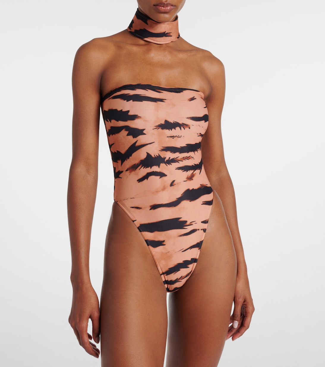 x Sabine Getty printed strapless swimsuit | Adriana Degreas