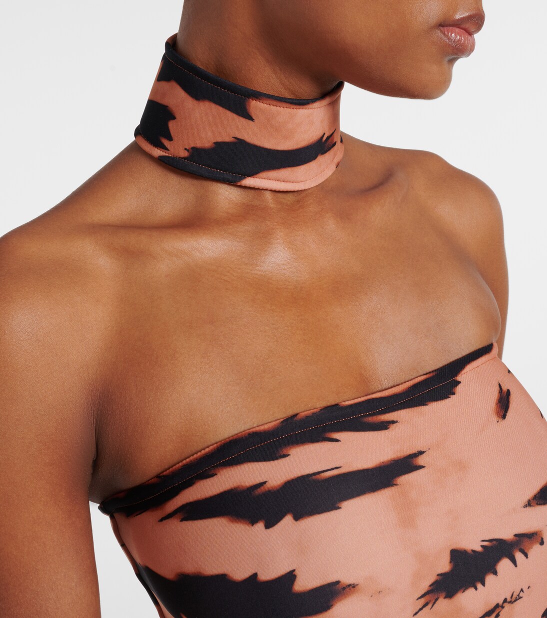 x Sabine Getty printed strapless swimsuit | Adriana Degreas