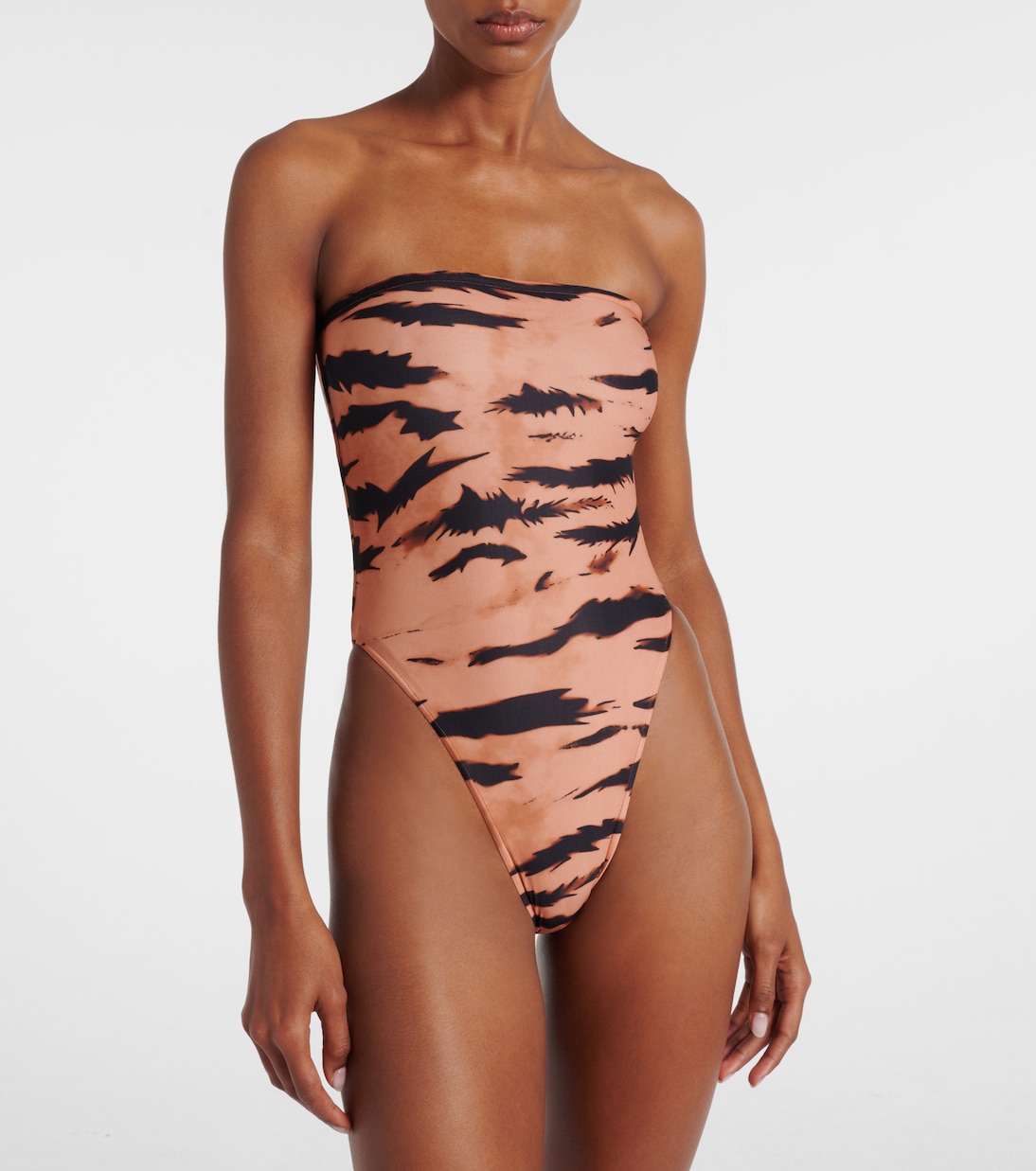 x Sabine Getty printed strapless swimsuit | Adriana Degreas