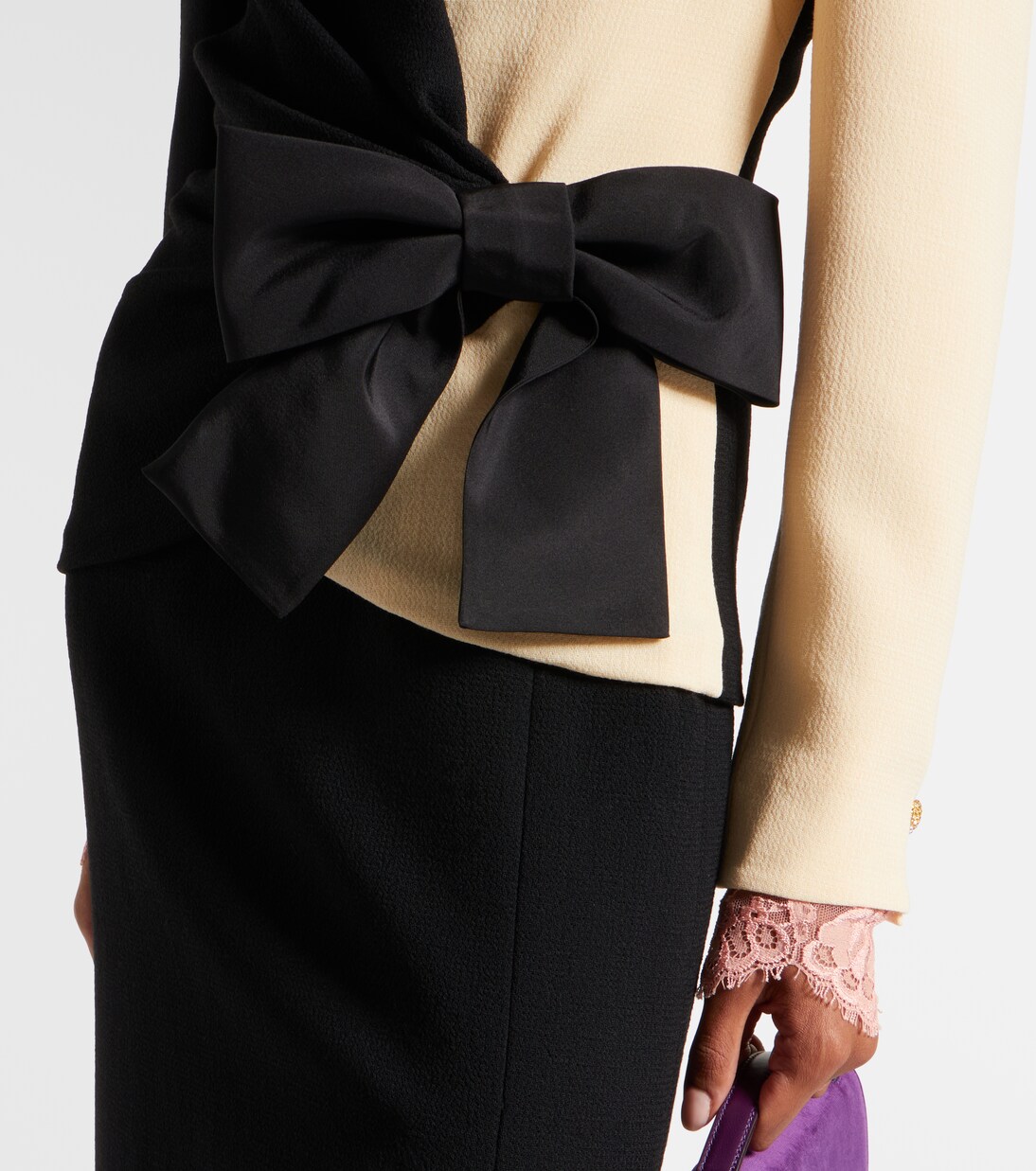 Silk-trimmed virgin wool midi dress | Valentino