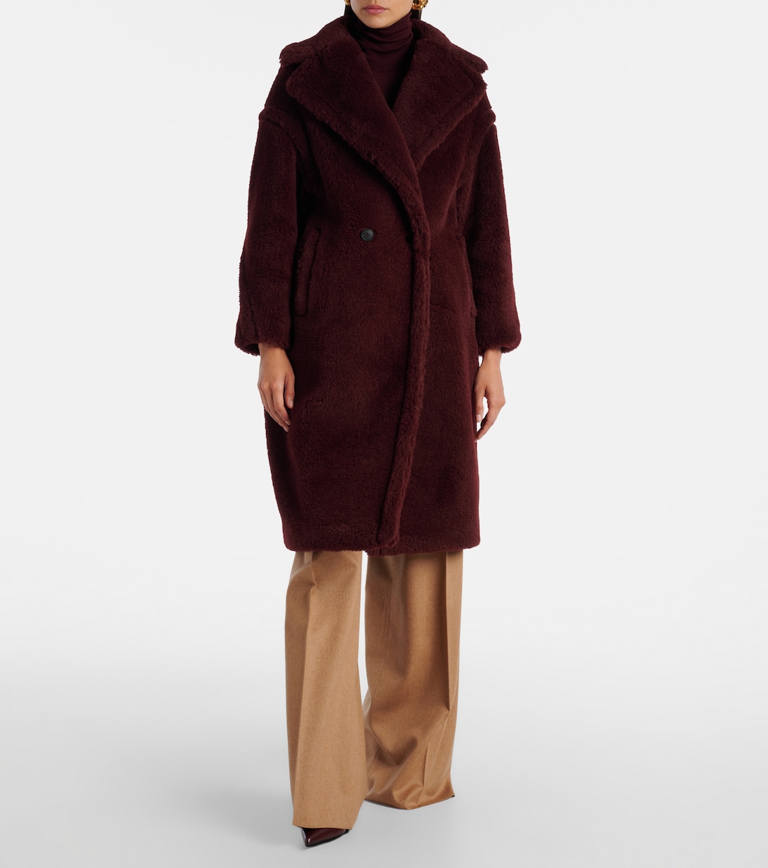Teddy Bear alpaca wool, wool, and silk coat | Max Mara