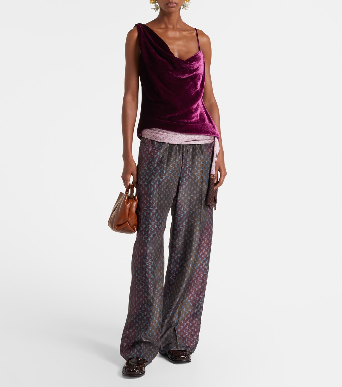 Draped velvet top | Dries Van Noten