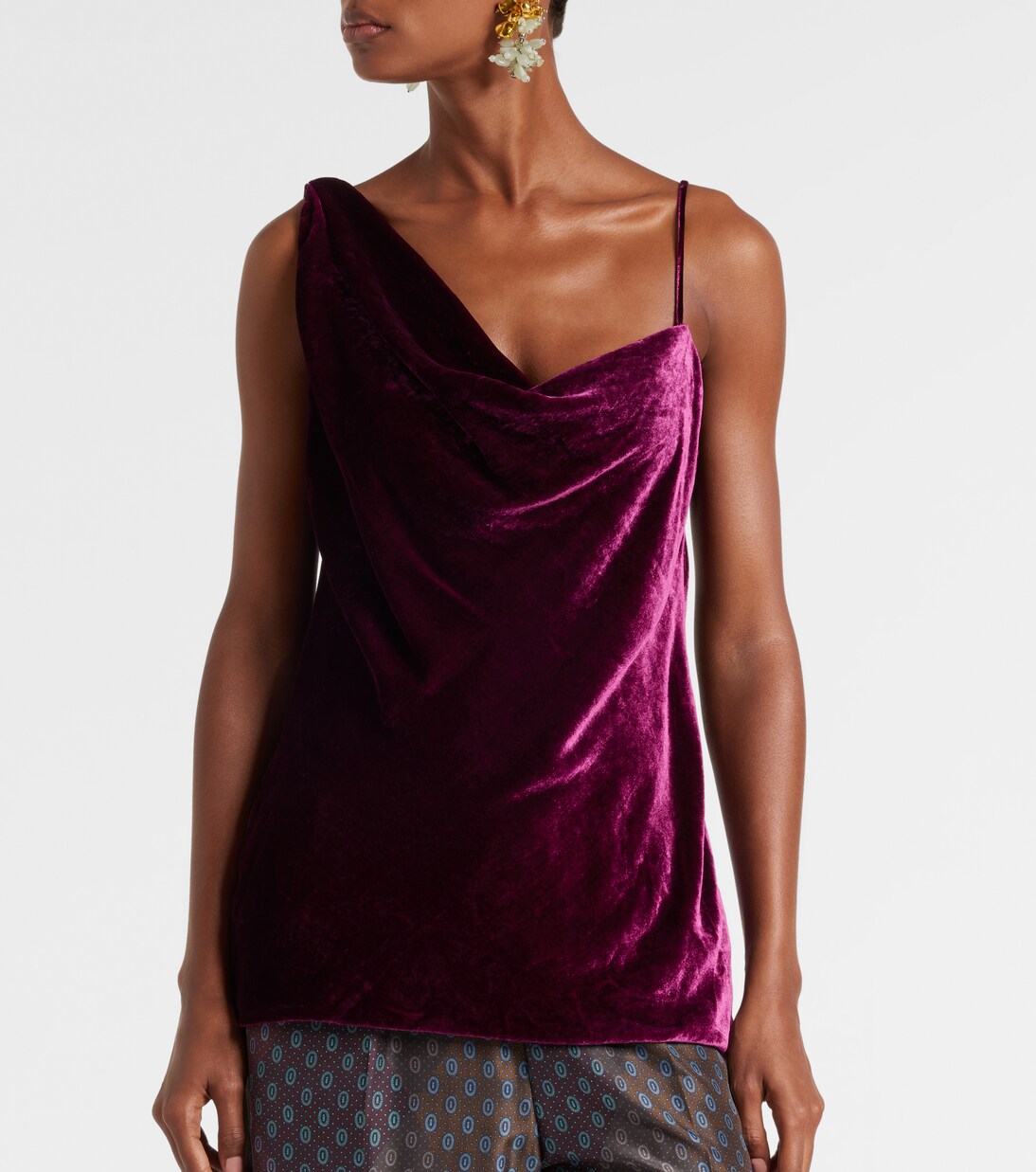 Draped velvet top | Dries Van Noten