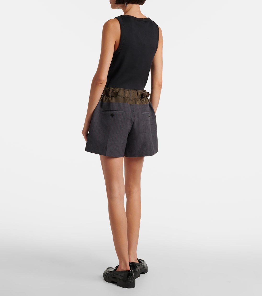 Paneled striped shorts | Sacai