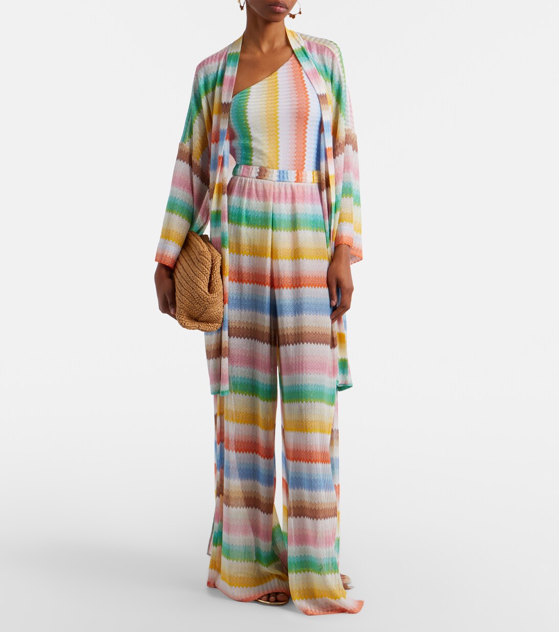 Zigzag锯齿图案针织阔腿裤 | Missoni