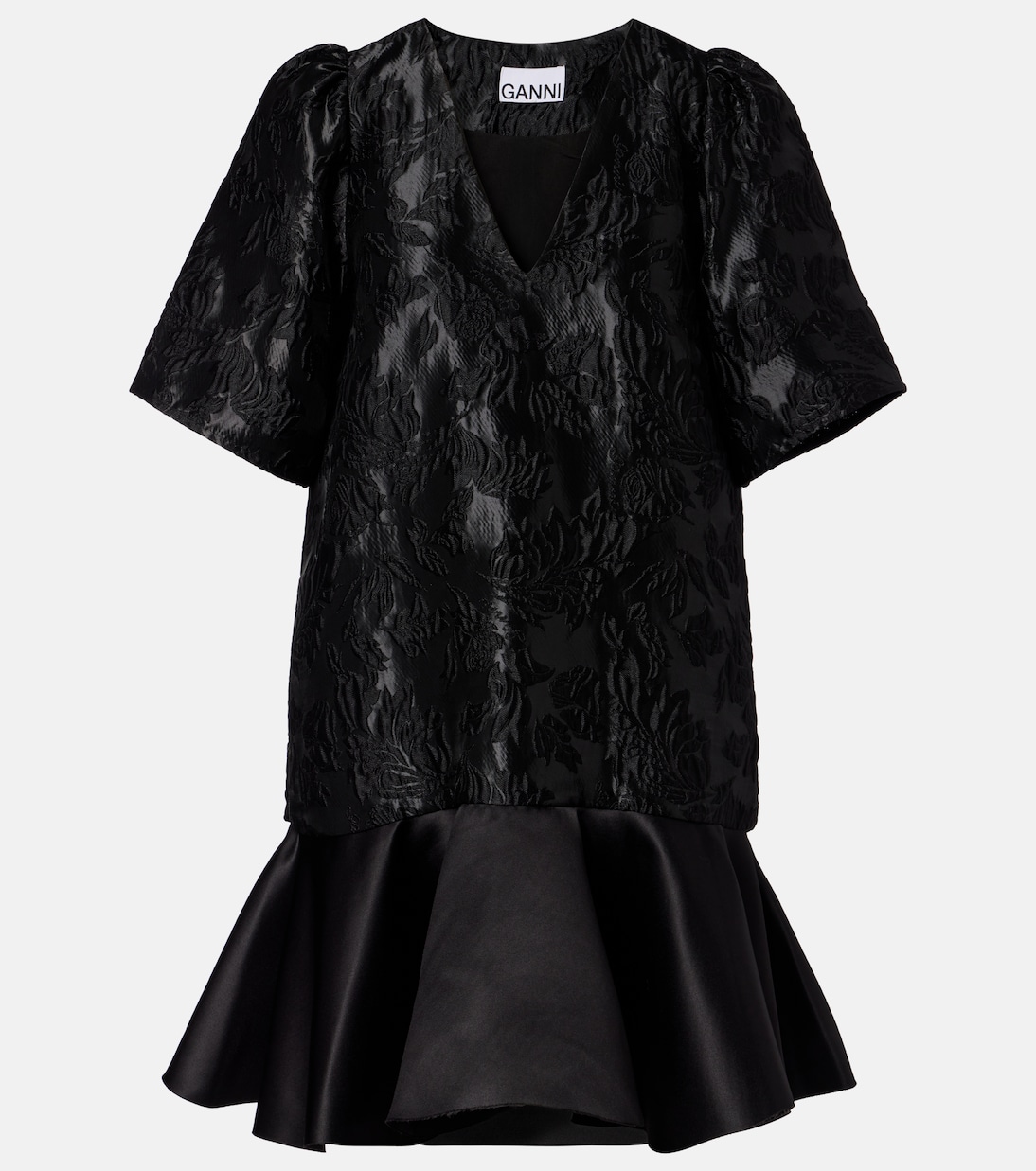 Satin cloqué minidress | Ganni