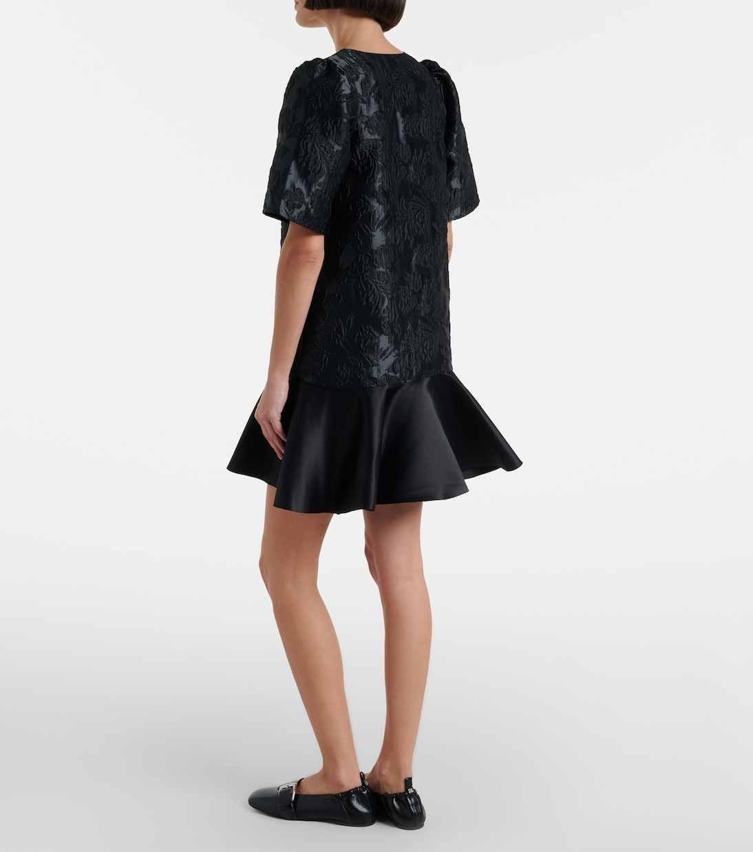 Satin cloqué minidress | Ganni