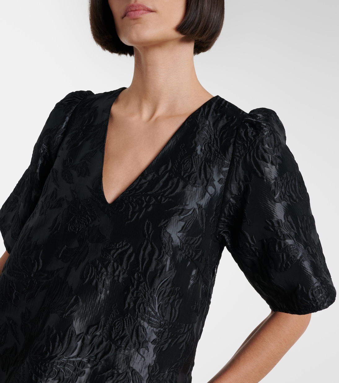 Satin cloqué minidress | Ganni