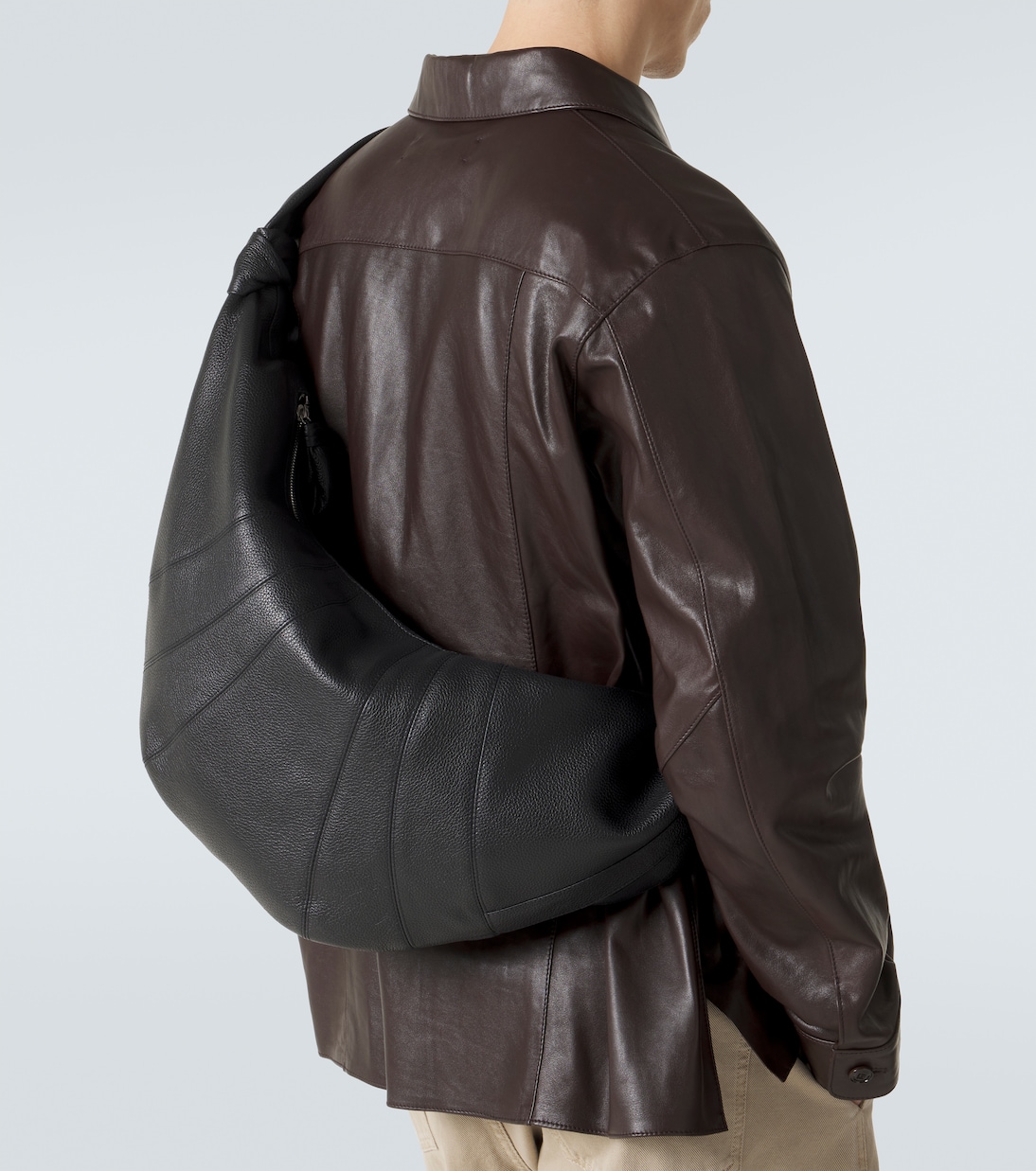 Croissant Large leather shoulder bag | Lemaire