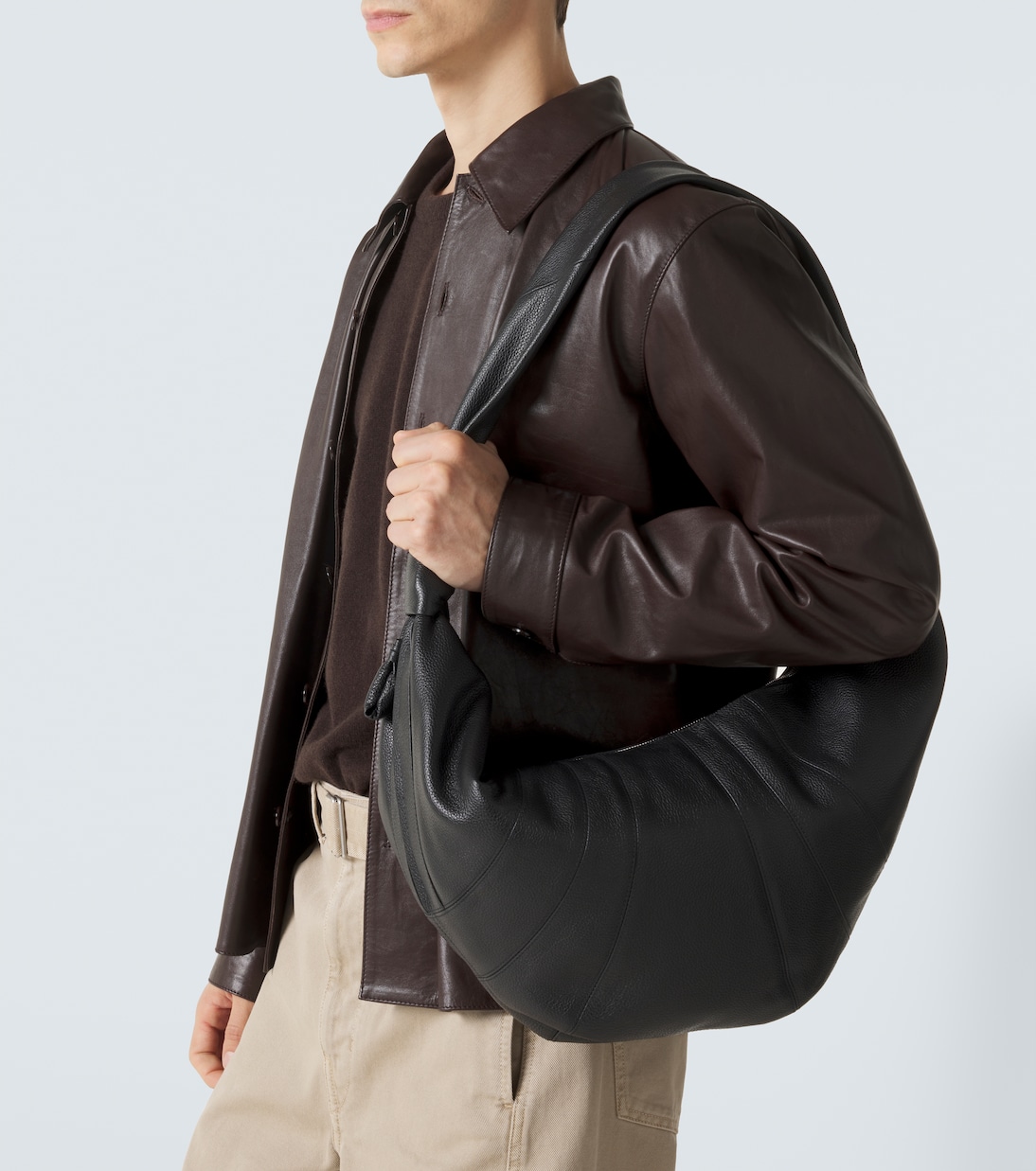 Croissant Large leather shoulder bag | Lemaire