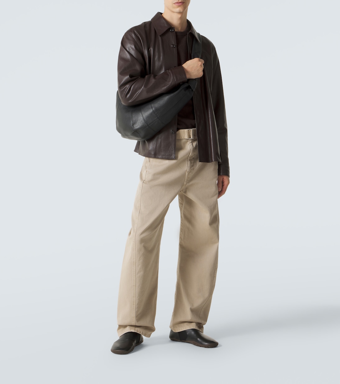 Croissant Large leather shoulder bag | Lemaire