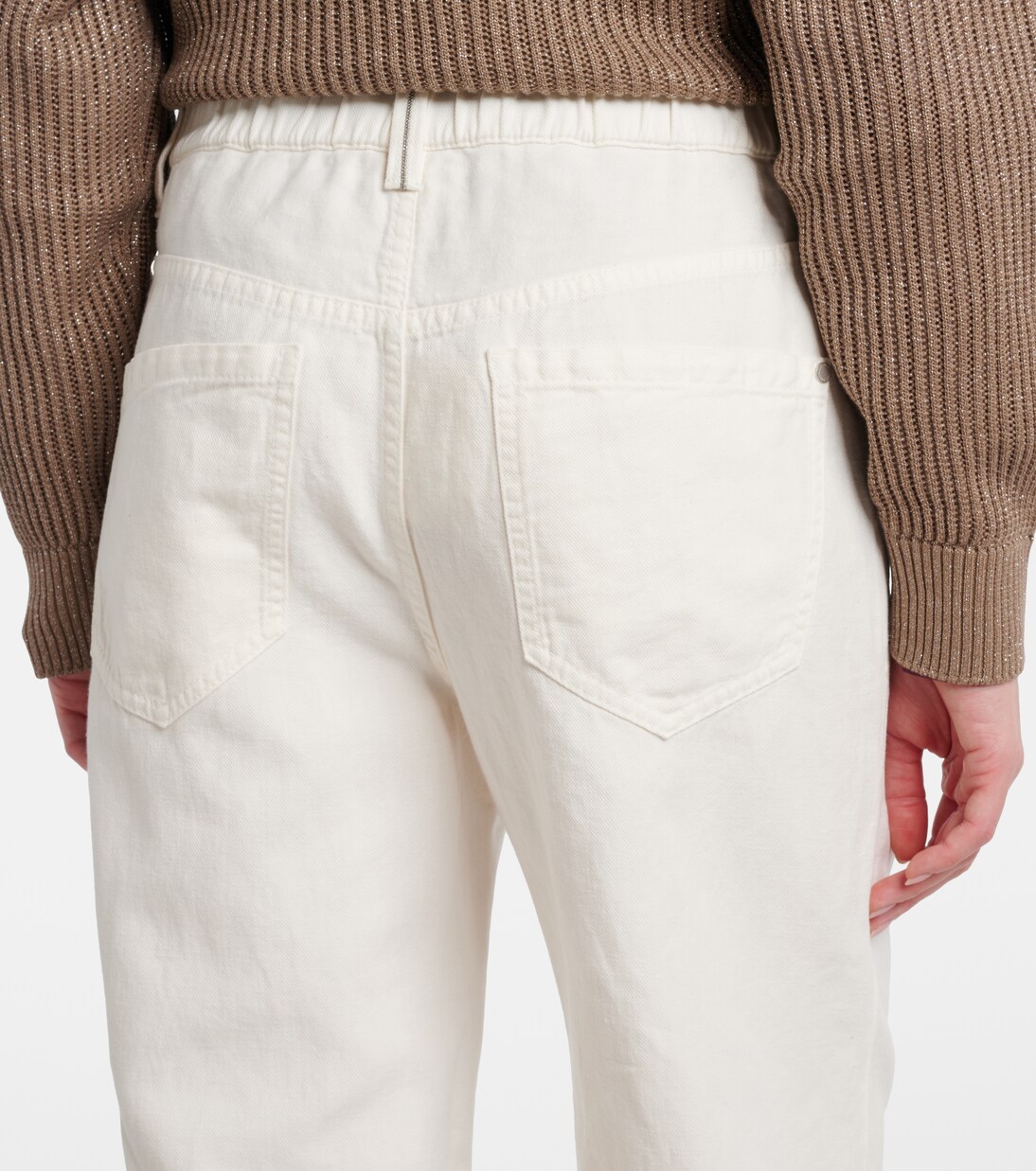 Pantalones anchos de algodón y lino | Brunello Cucinelli