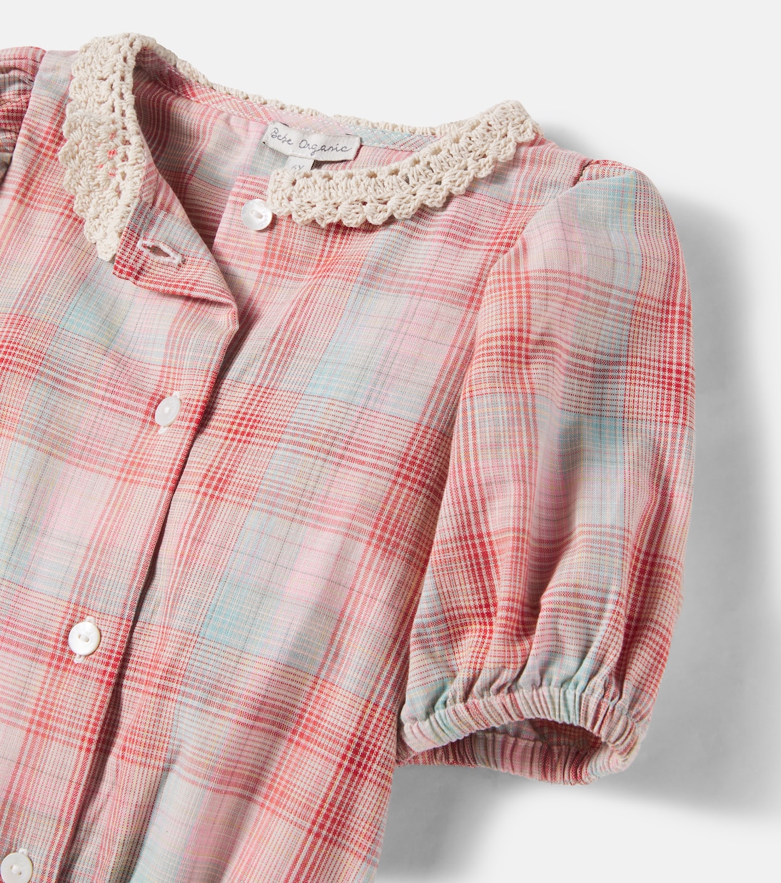 Nicole plaid cotton blouse | Bebe Organic