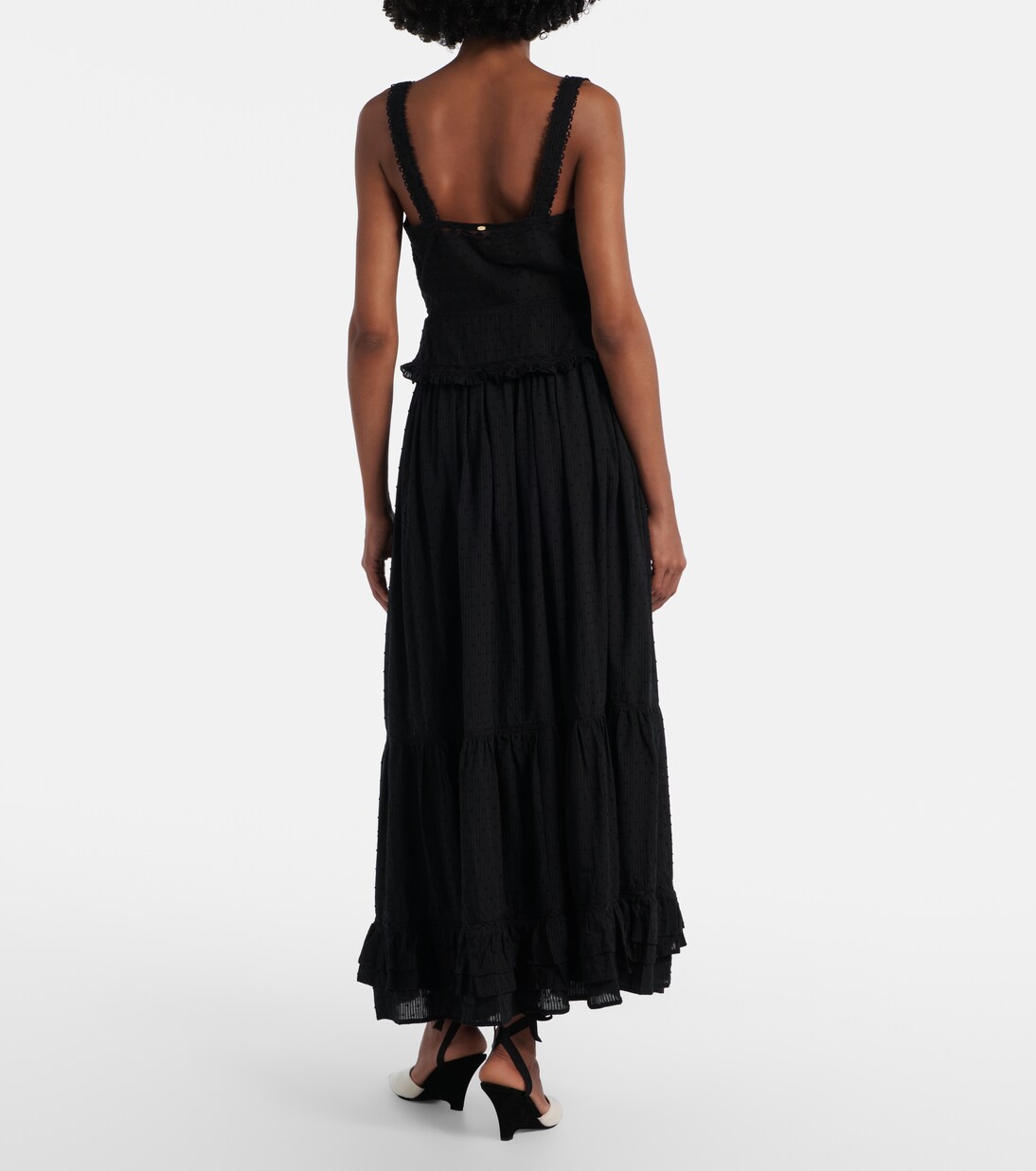 تنورة طويلة من القطن بطبقات Clara | Poupette St Barth