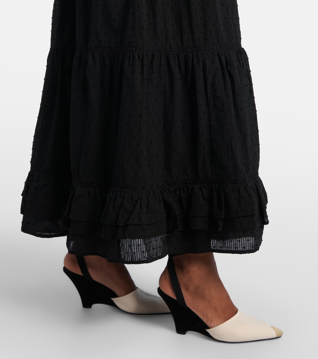 تنورة طويلة من القطن بطبقات Clara | Poupette St Barth