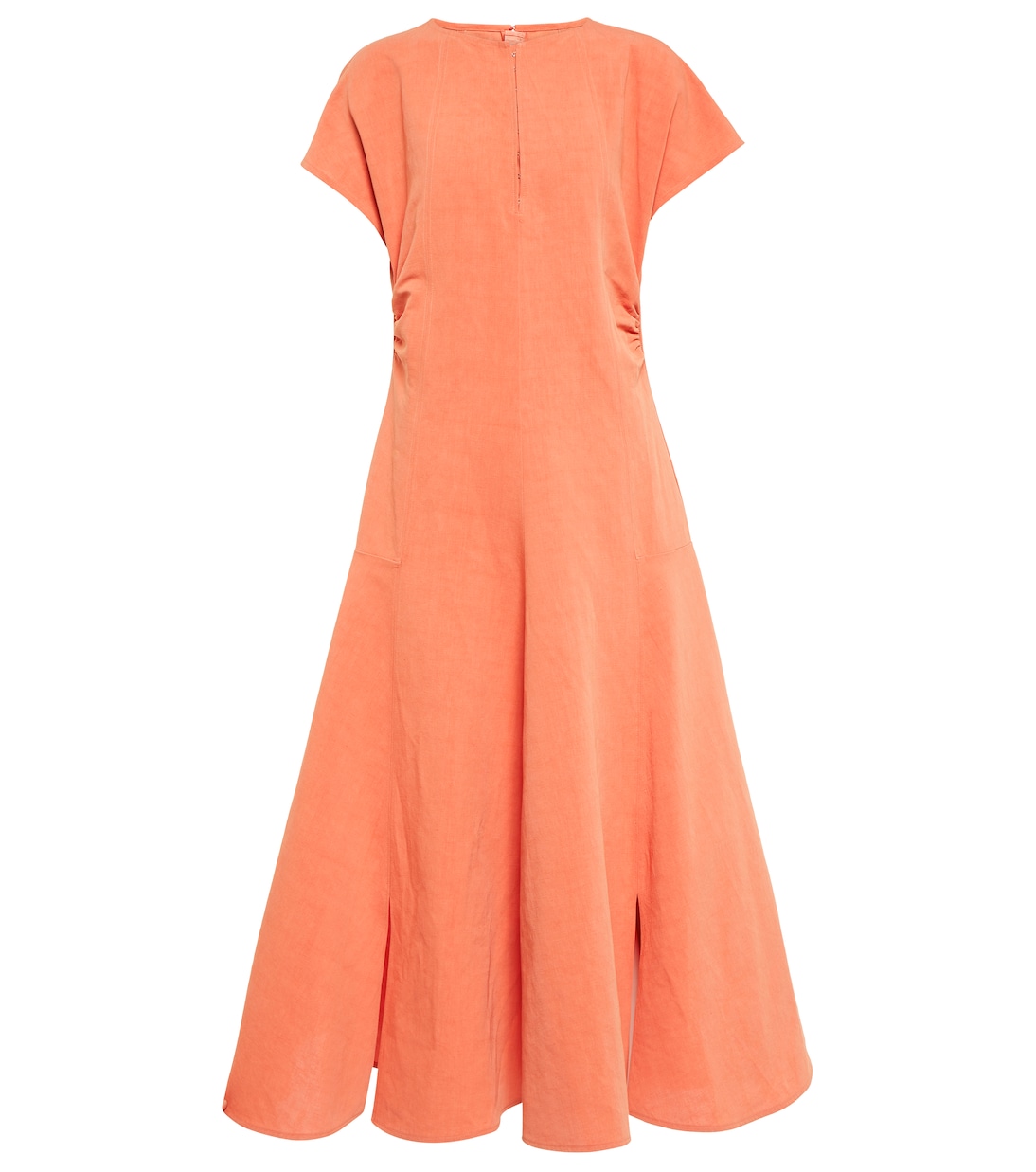 Vestido midi de algodón y lino | Jil Sander
