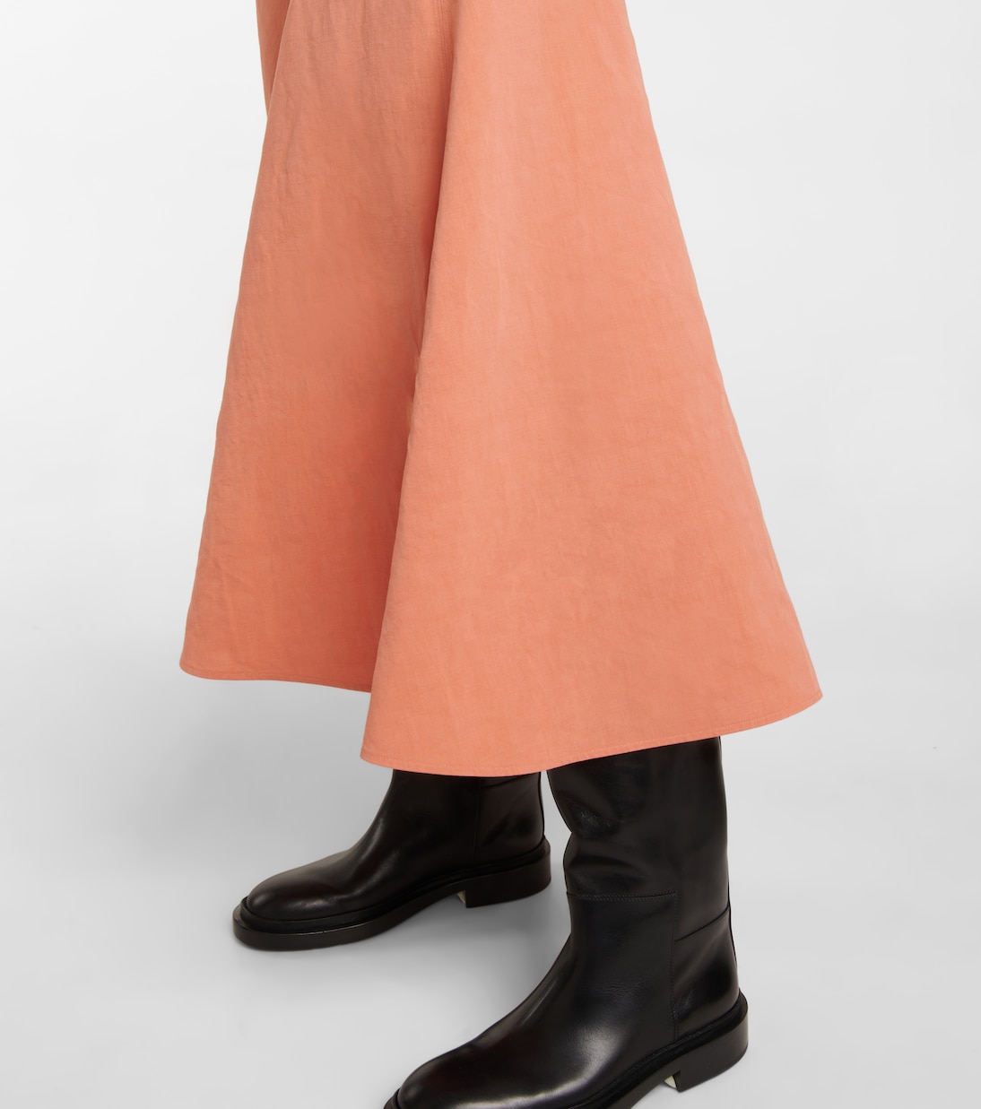 Vestido midi de algodón y lino | Jil Sander