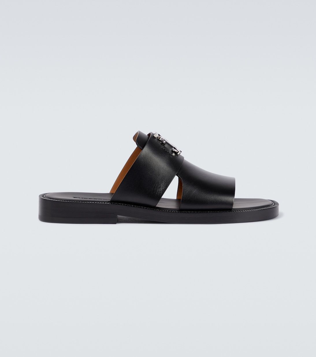Leather sandals in black Burberry Mytheresa