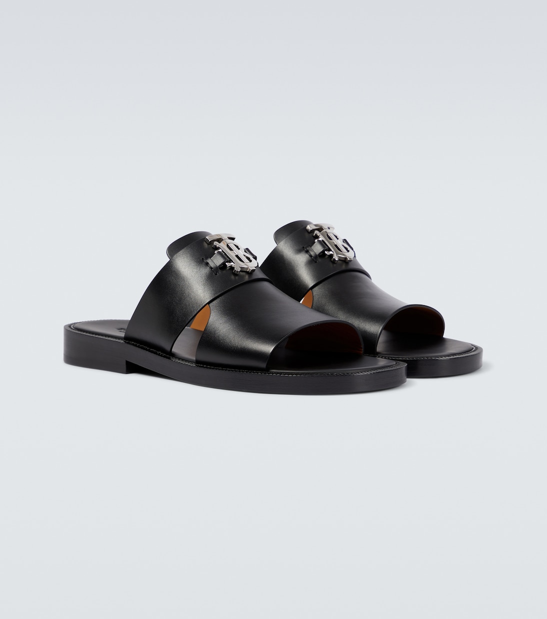 【関税＆送料込み】Burberry Black Leather Slippers Burberry 'Slab' Slippers | Women's Shoes | Vitkac