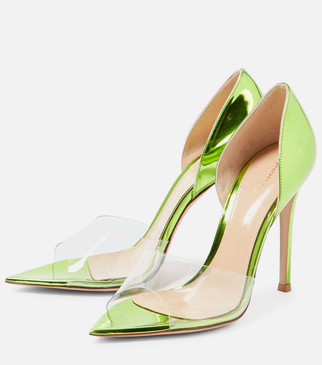 Bree leather and PVC peep-toe pumps | Gianvito Rossi