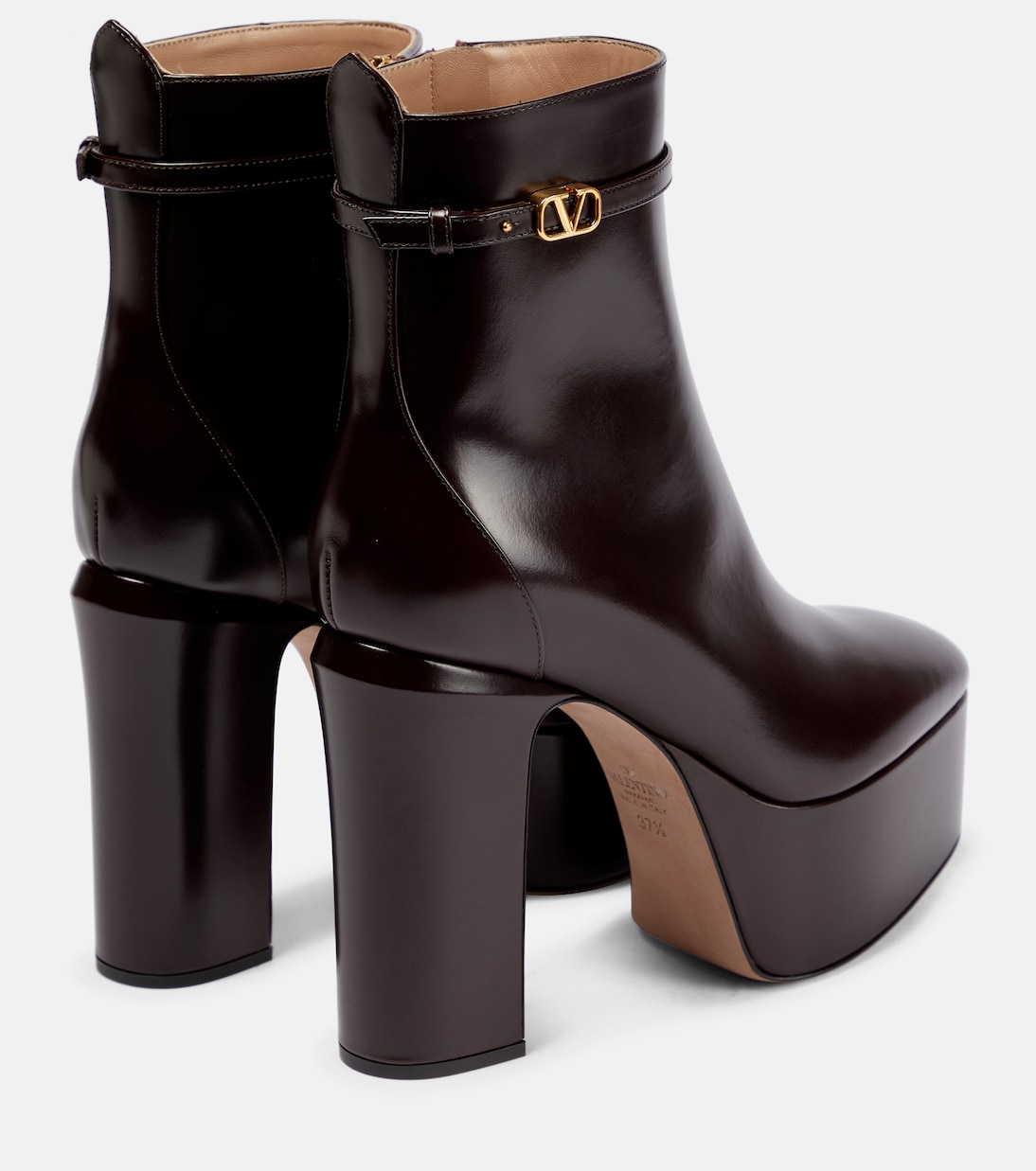 Tan-Go leather platform ankle boots | Valentino Garavani