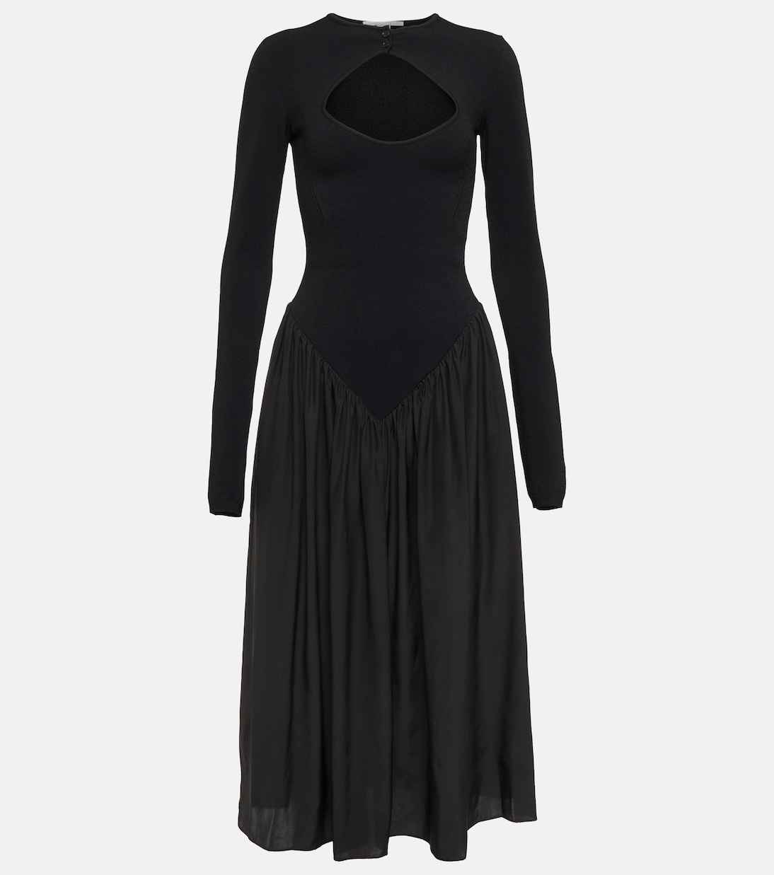 Cutout silk-trimmed midi dress | Stella McCartney