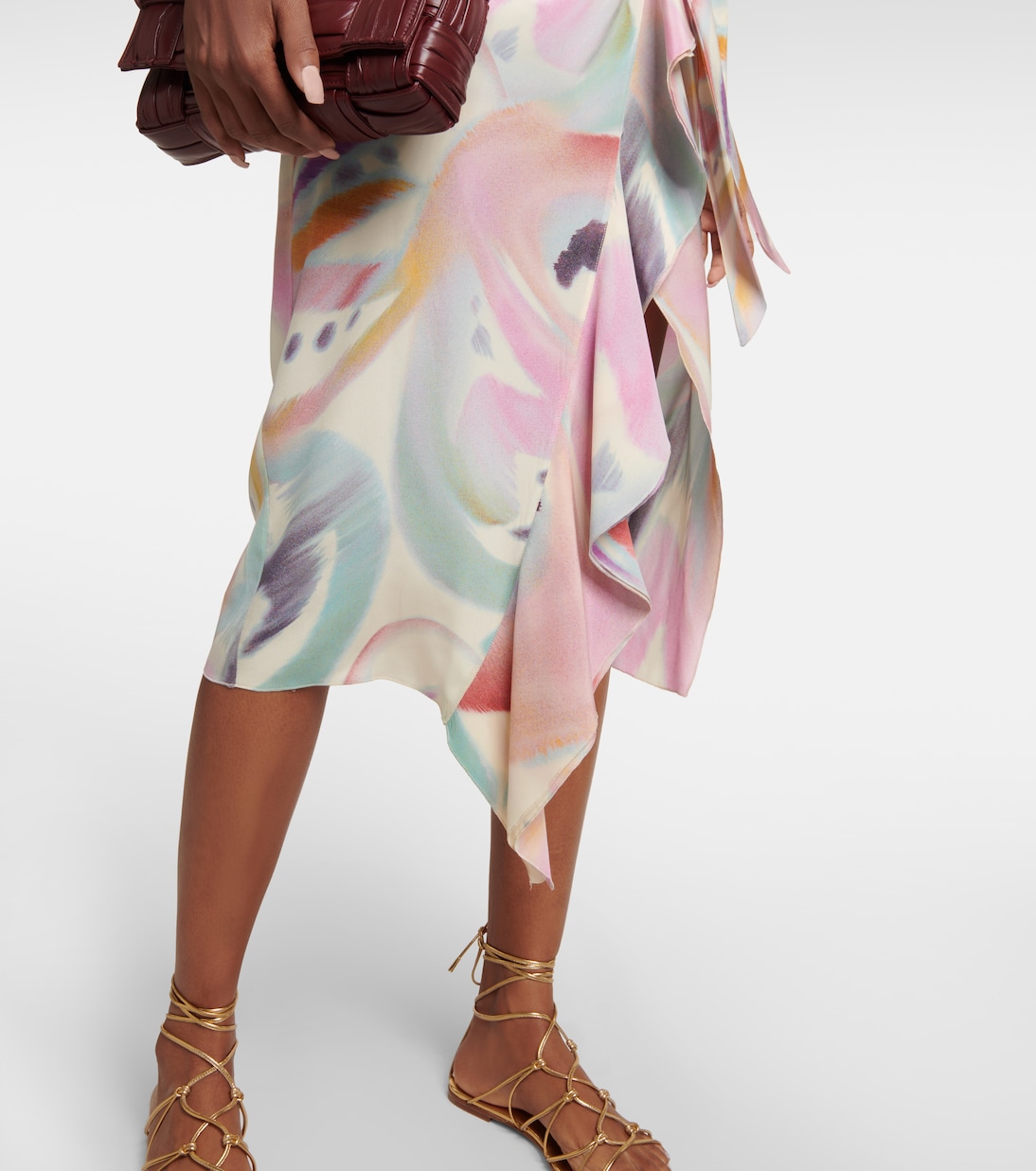 Printed asymmetric wrap midi dress | Etro