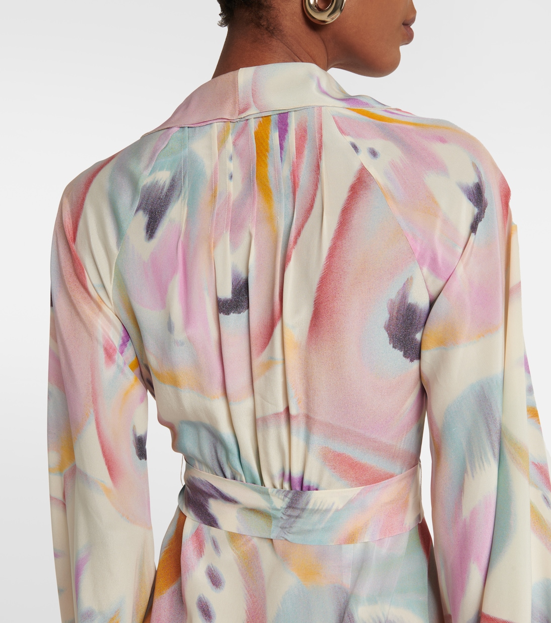 Printed asymmetric wrap midi dress | Etro
