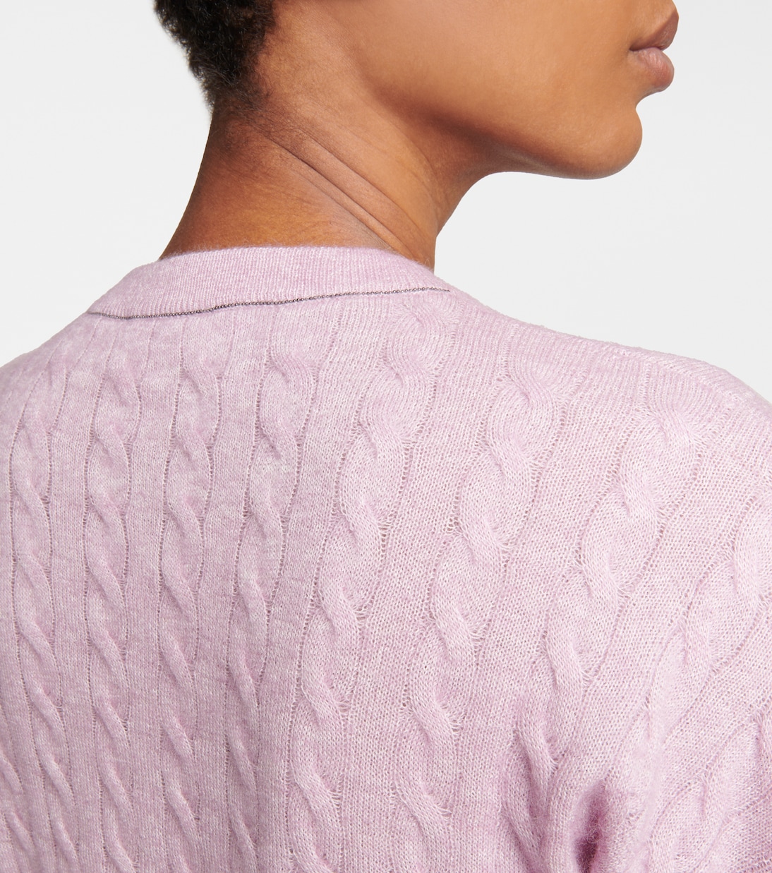 Jersey de alpaca y algodón cropped | Brunello Cucinelli