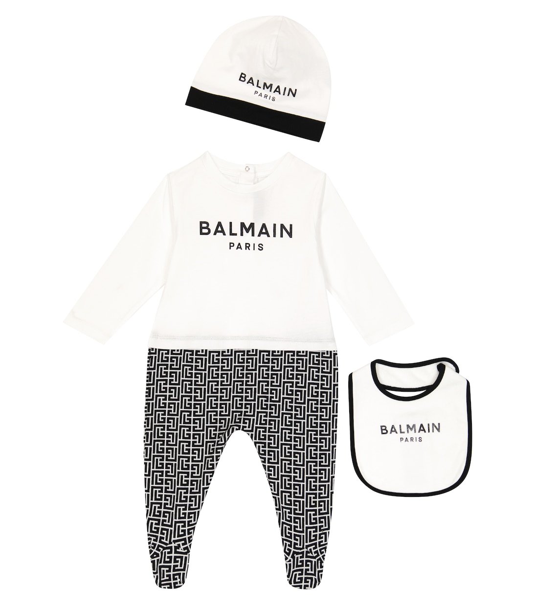 Bebé - set de mono, babero y gorro | Balmain Kids